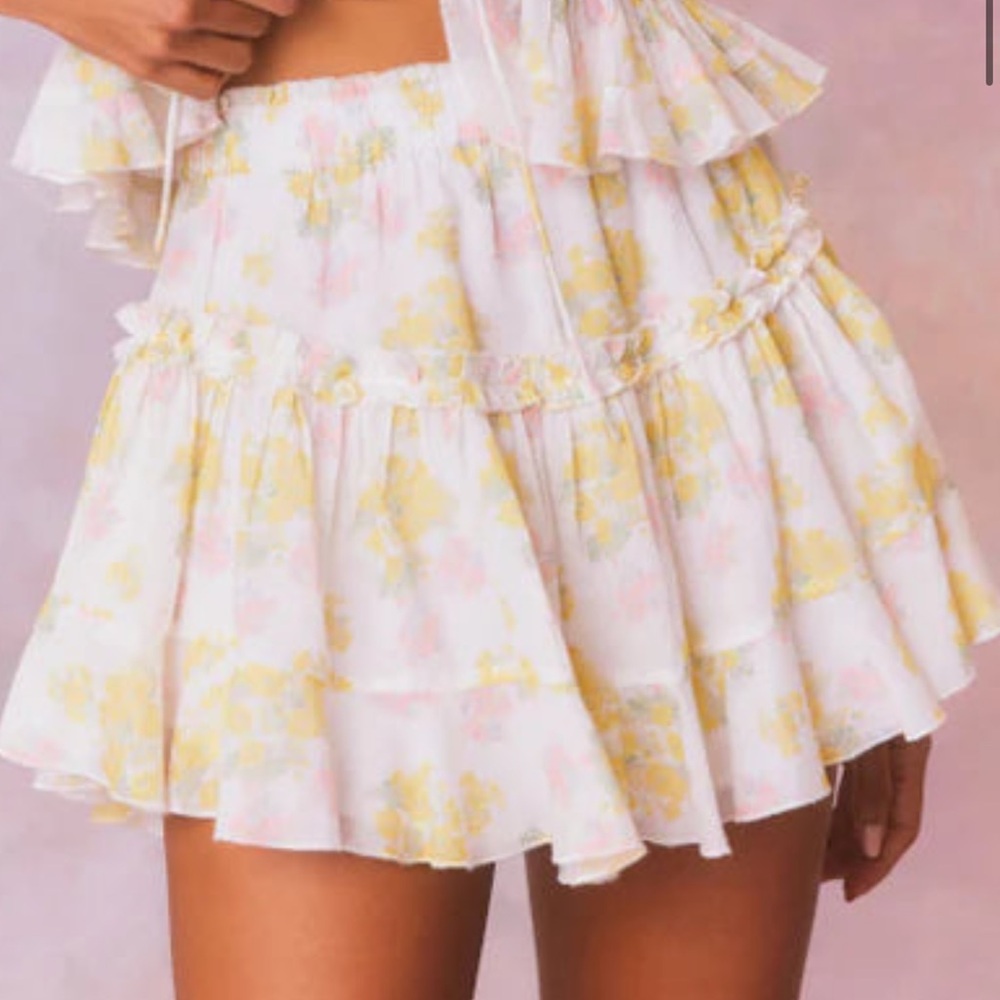 LoveShackFancy Bardon Skirt- Sherbert Sunrise